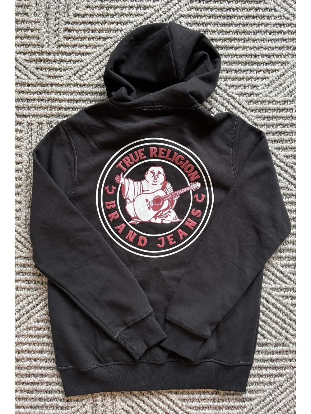 NWT True Religion Sherpa Puff Print Logo Zip Hoodie size M